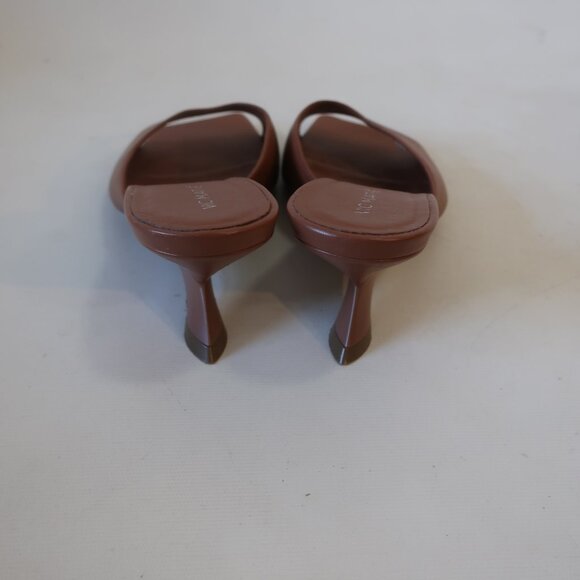 Womens Vic Matie Brown Open Asymmetric Square Toe Sculpted Wedge Heel 38 US/8 - Picture 6 of 10